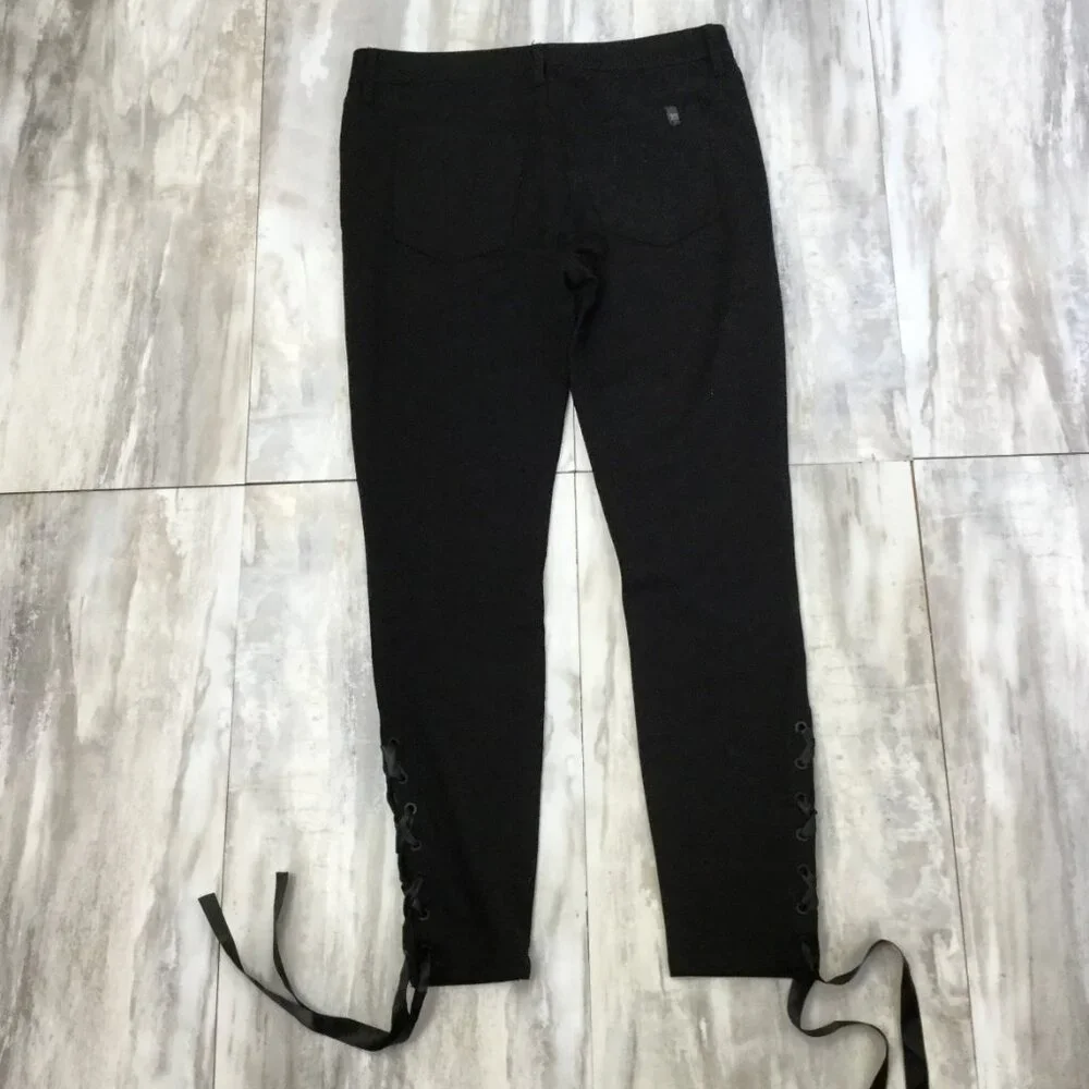 Joe's Jeans Lace Up Skinny Ankle Black Pant 29